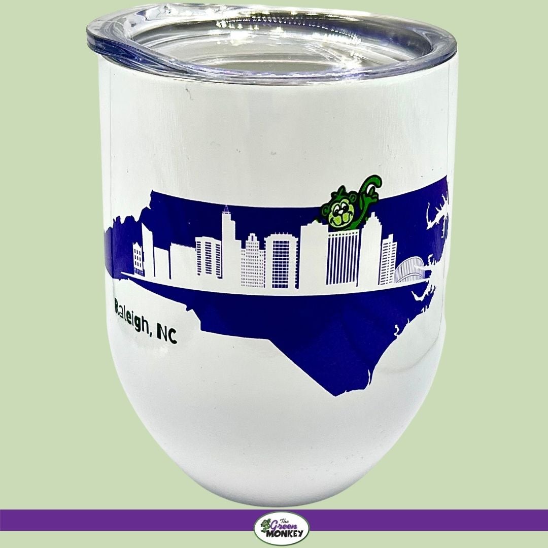 Monkey skyline purple 12oz wine tumbler by the green monkey the green
